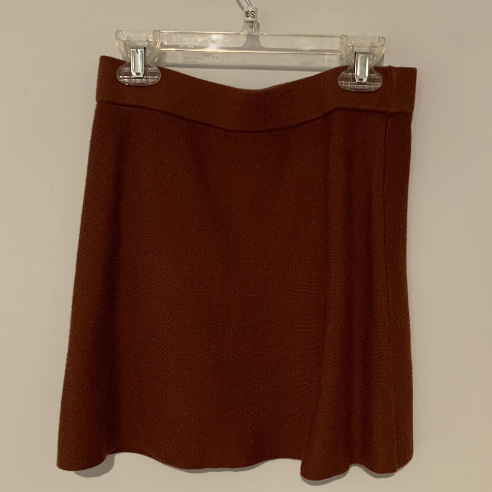 MABLE Rich Brown Mini Skirt knit medium nwot elastic waist